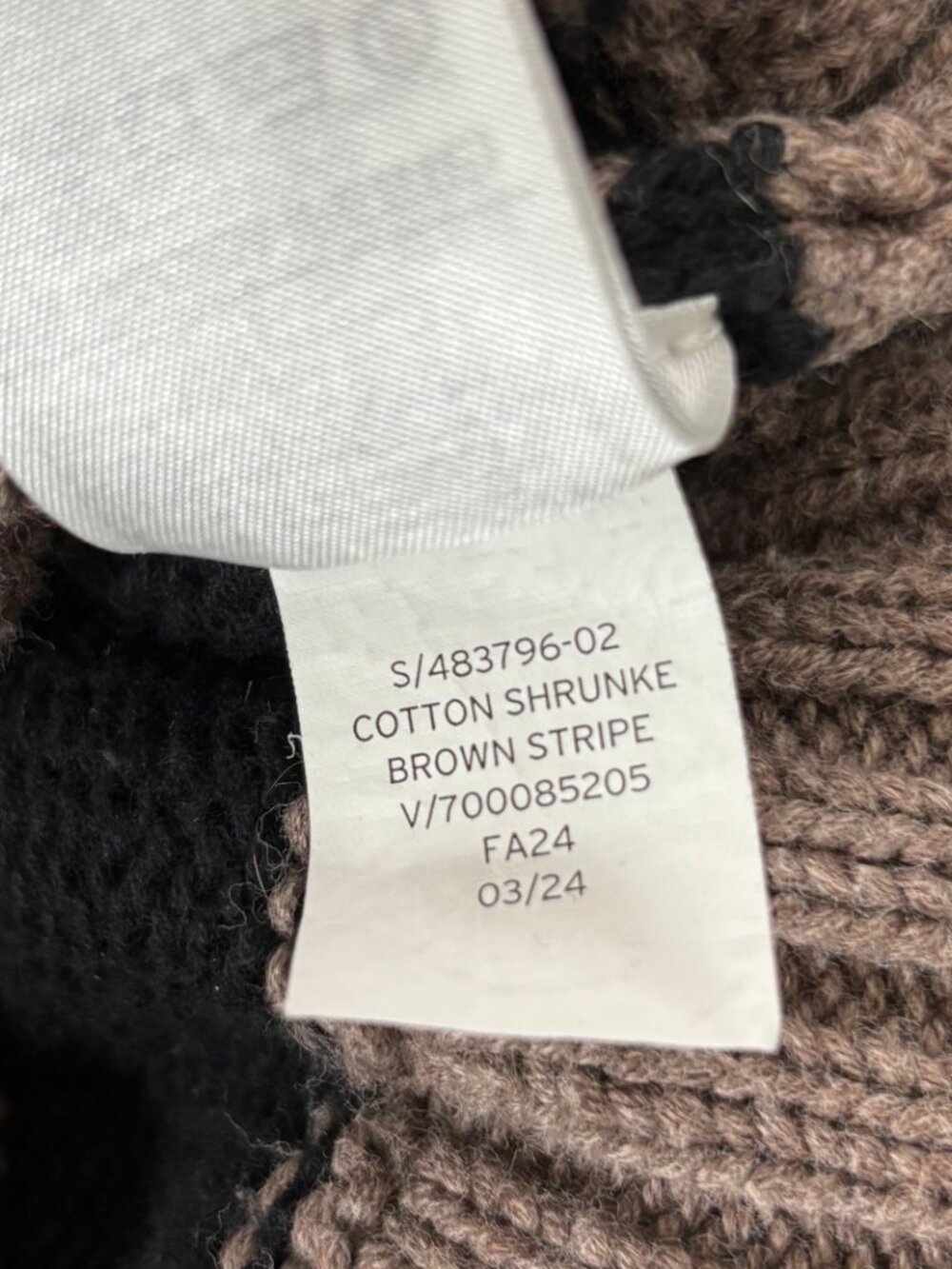Gap Brown Stripe Cotton V-Neck Polo Sweater Size L Petite - Picture 10 of 12